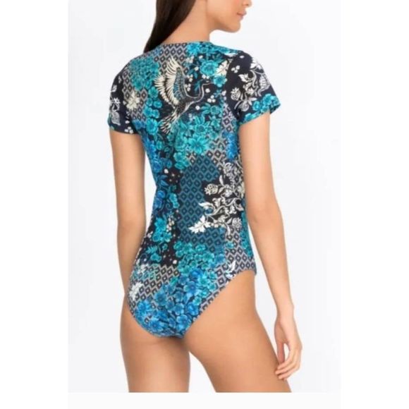 Johnny Was Fly Neoprene One Piece Swimsuit Size Large - Picture 2 of 8